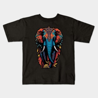 Serenity in Herds: Finding Peace with Elephant Kin Kids T-Shirt